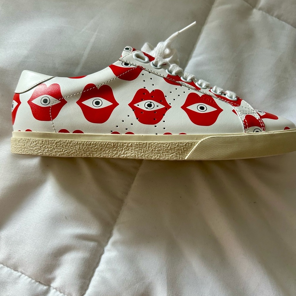 New with box & bag , 
Celine Red and White Eye Print Sneakers - Picture 3 of 10